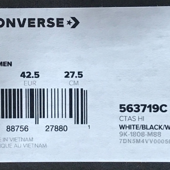 Converse CTAS MC White Black Star Print Shoes - Picture 8 of 8